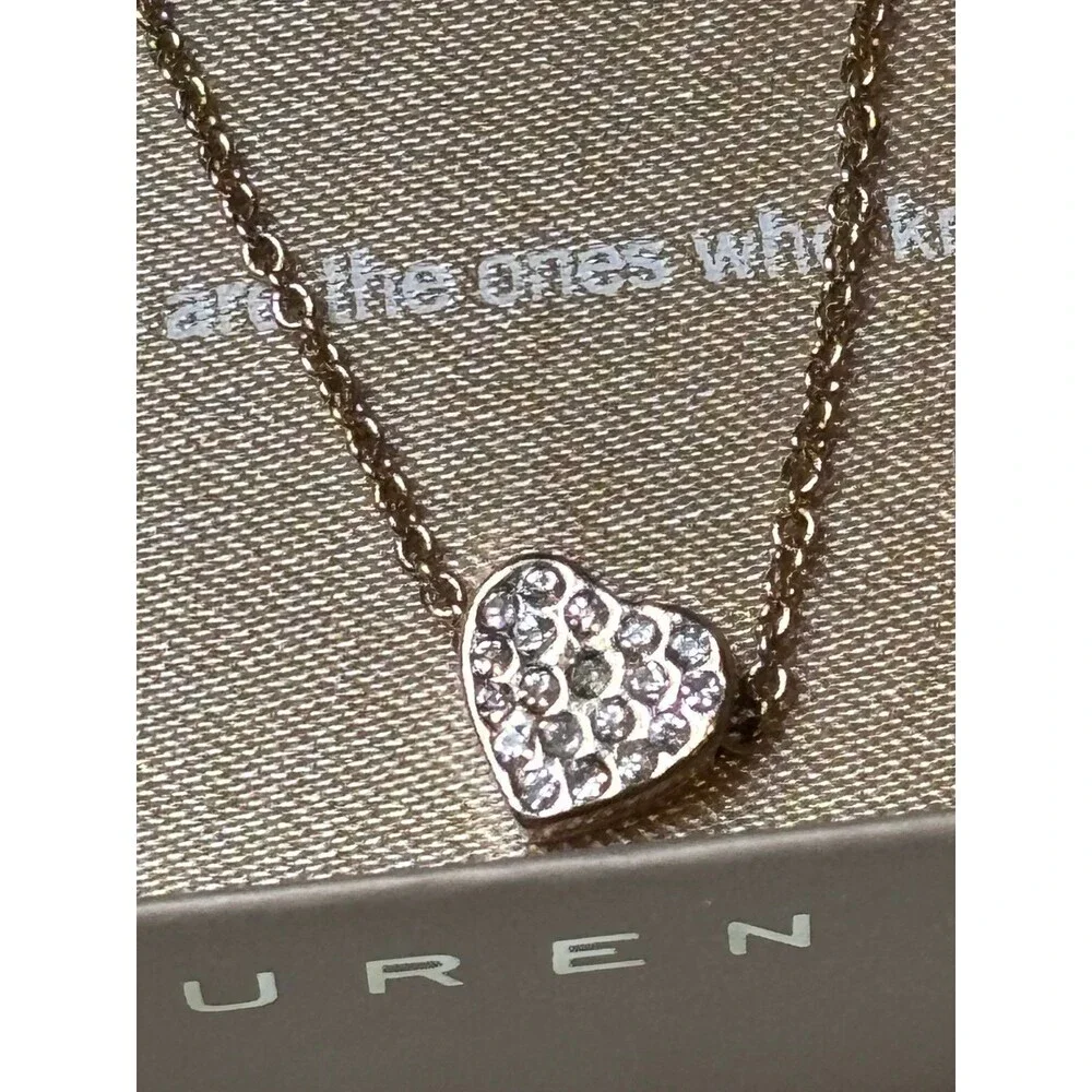 Lauren Conrad LC Crystal Heart Bracelet Rose Gold Tone Adjustable Chain With box